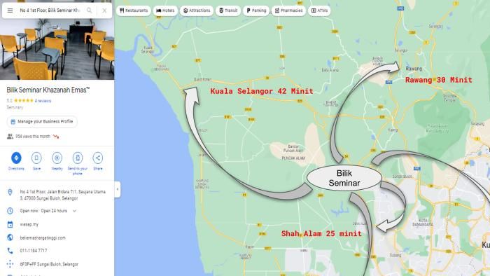 KAMI DI SAUJANA UTAMA ( SEMPADAN SHAH ALAM DAN SUNGAI BULOH )
Jika Anda Dari : 
Kuala Lumpur - 40 Minit
Shah Alam - 25 Minit
Rawang 30 Minit
Klang 30 Minit
Kuala Selangor - 40 Minit
Setia Alam - 25 minit
Gombak - 30 minit